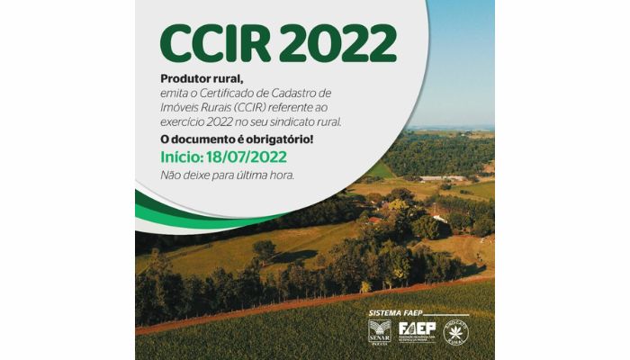 Rio Bonito - Produtores rurais devem emitir o CCIR 2022